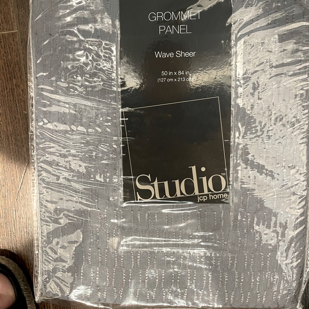 Six (6) curtain panels 50x84” Steel Blue